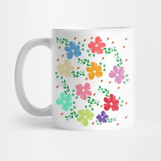 Floral Line Art Pattern Drawing Mug